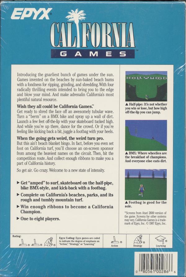 California Games - Box Back