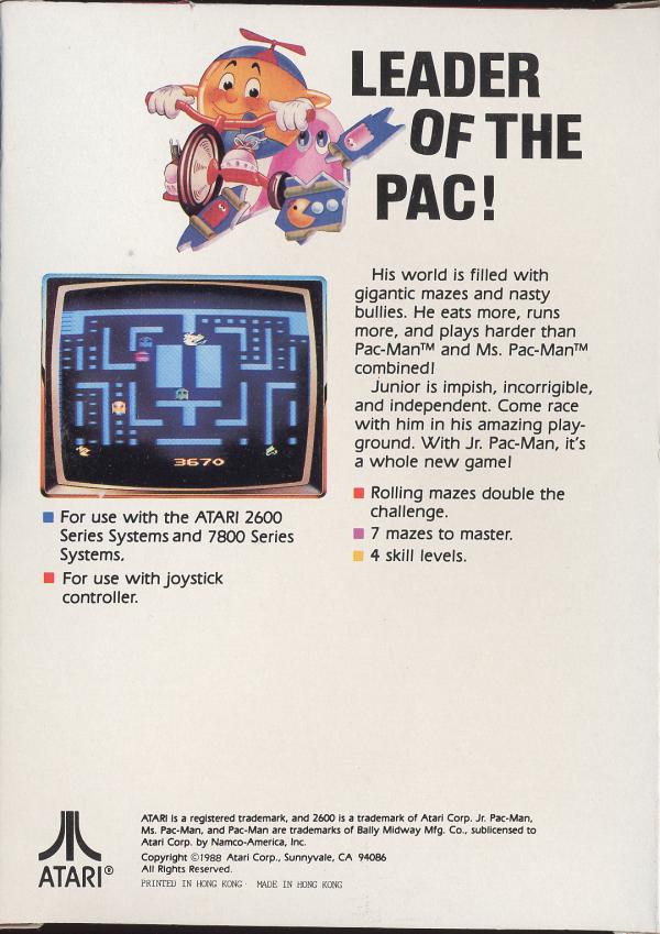 Jr. Pac-Man - Box Back