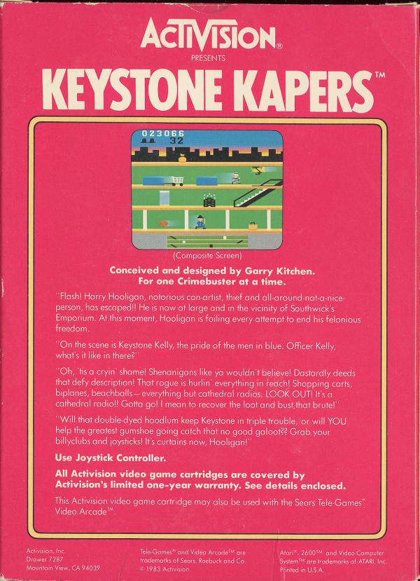 Keystone Kapers - Box Back