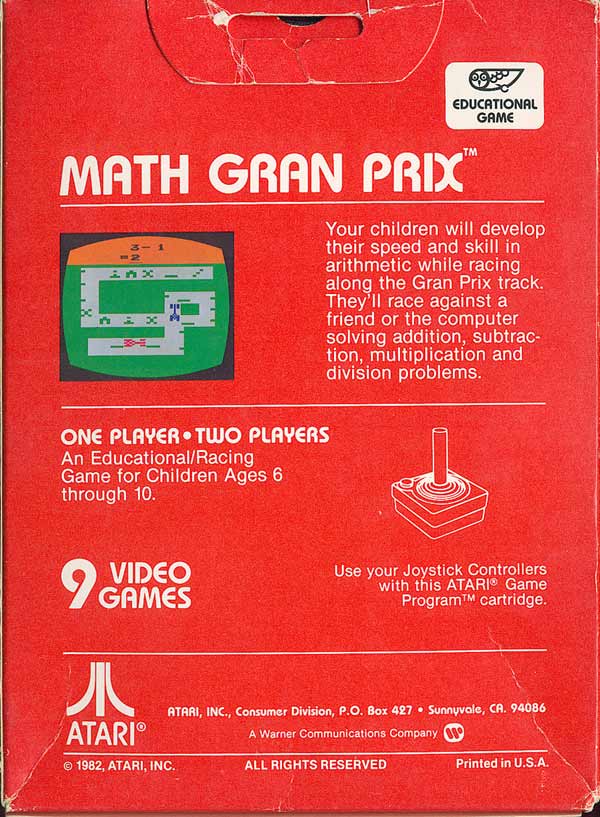Math Gran Prix - Box Back