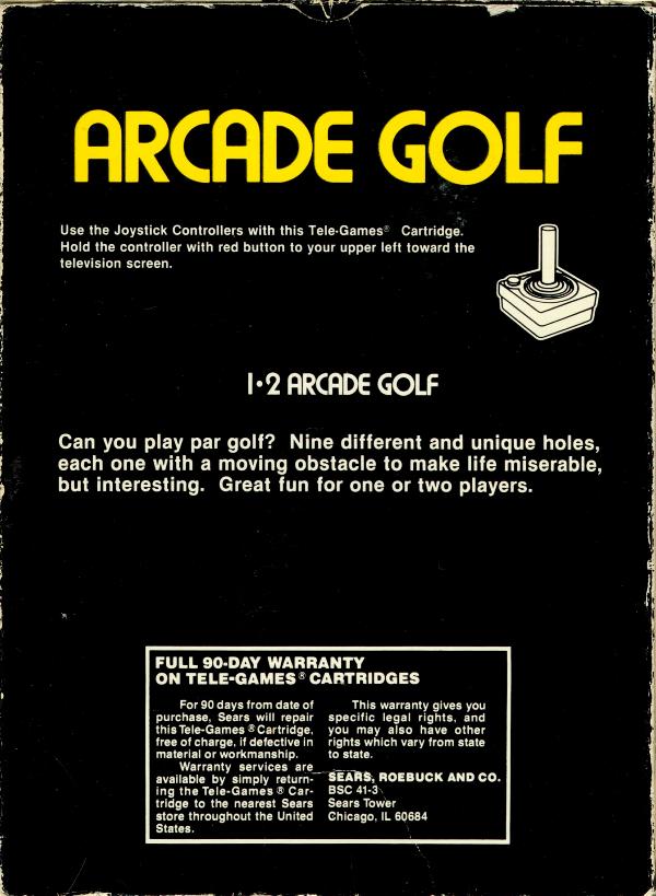 Arcade Golf - Box Back