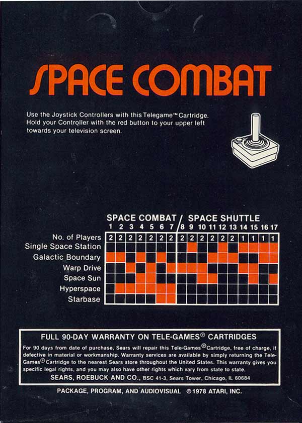 Space Combat - Box Back