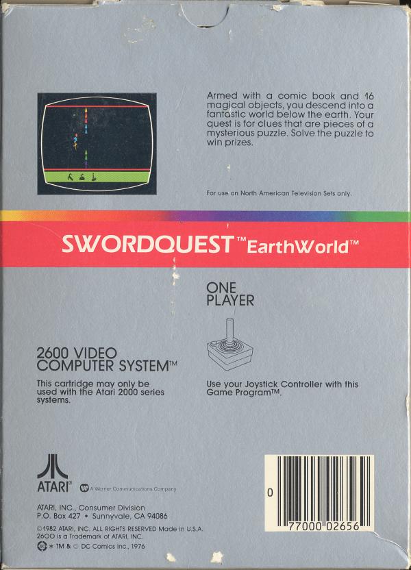 Swordquest: Earthworld - Box Back