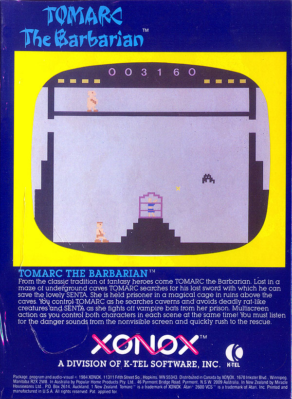 Tomarc the Barbarian - Box Back