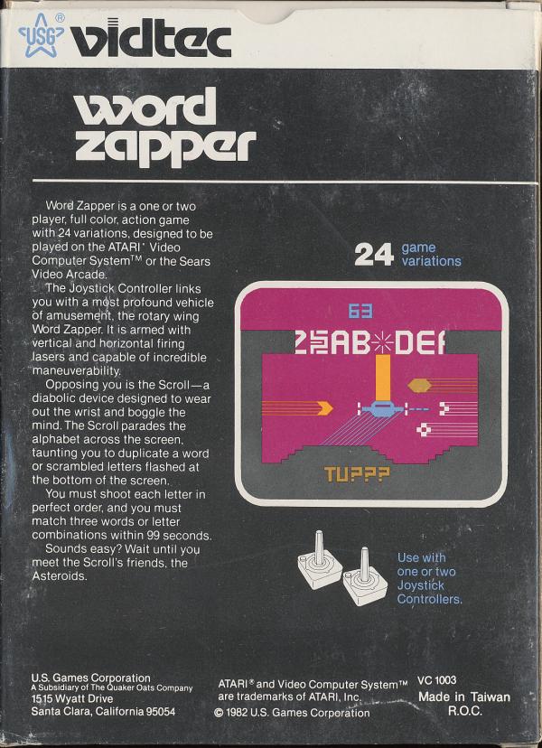 Word Zapper - Box Back