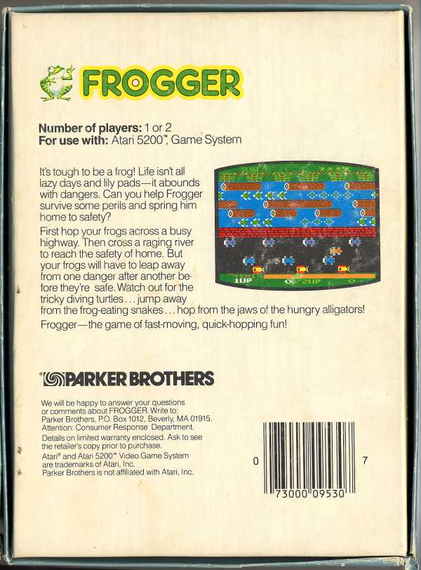 Frogger - Box Back