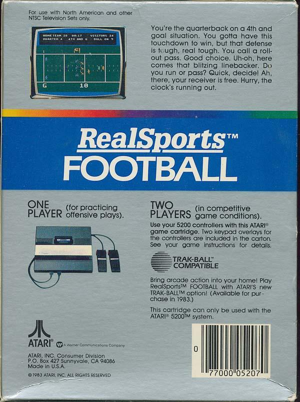 Realsports Football - Box Back