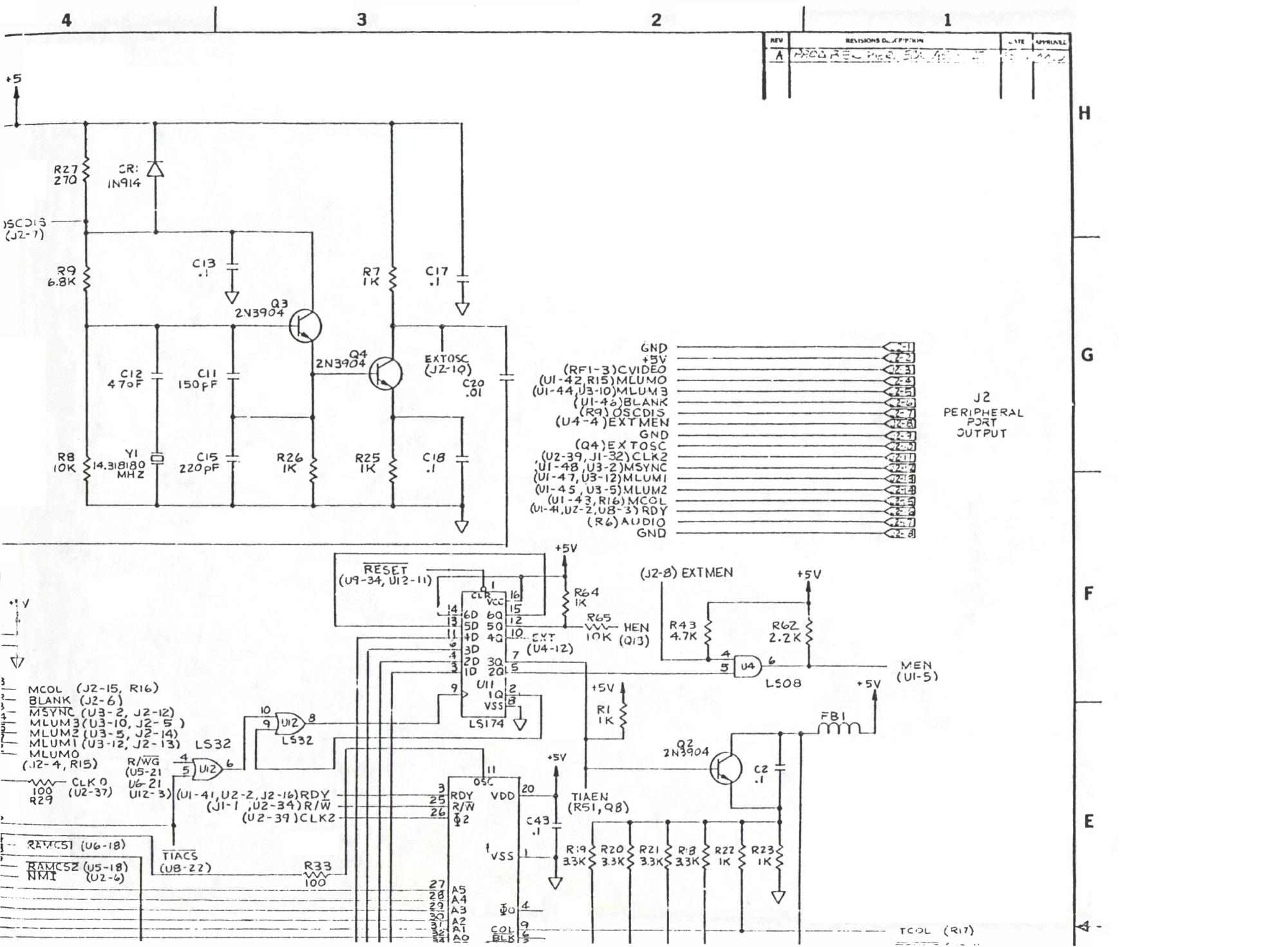 Atari 7800 Board - Upper Right Corner