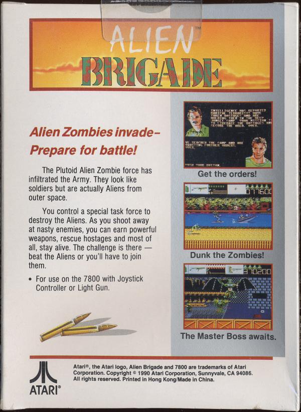 Alien Brigade - Box Back